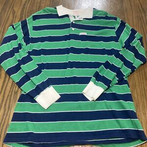 Rugger By Sears Shirt Mens Xl Rugby Stripe Heavy Cotton Long Sleeve Shirt READ